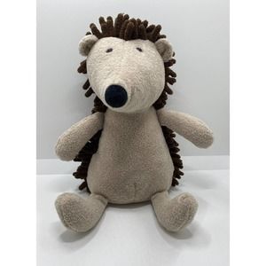 Jellycat London Noodle Hedgehogs Sits 9" Beanbag Plush Stuffed Toy HTF Brown EUC